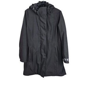 DKNY Anorak Mid Length Black Winter Parka Coat